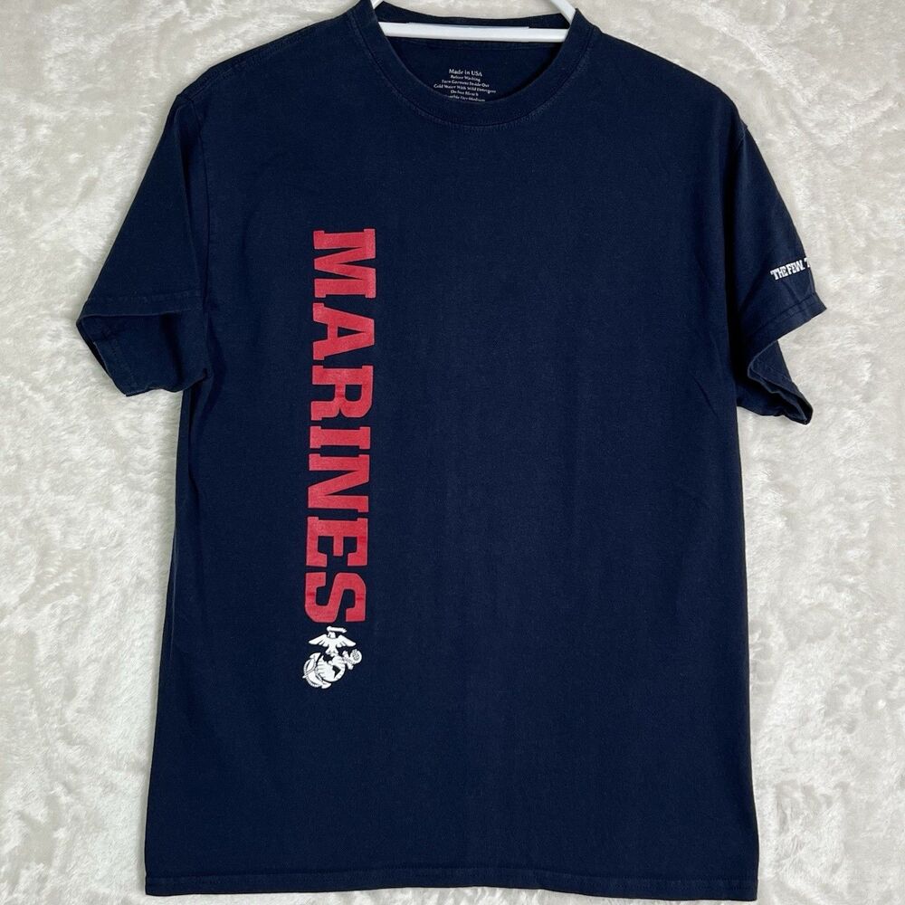 USMC Marines The Few The Proud Navy Blue T-Shirt Sz M Women’s 100% Cotton In USA